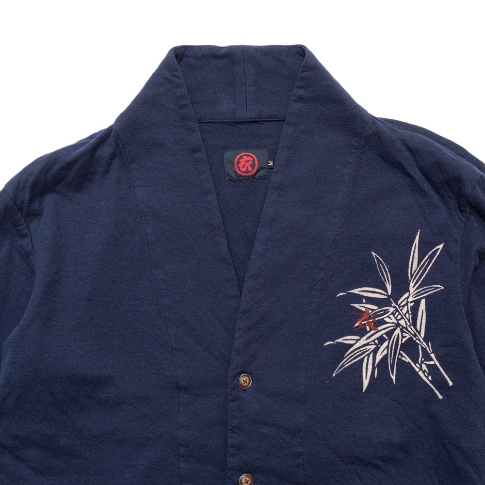 笹に泳ぐ鯉 着物衿カーディガン