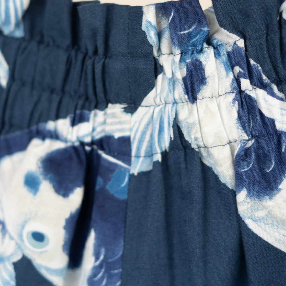 Blue Koi High-Waisted Wide Pants