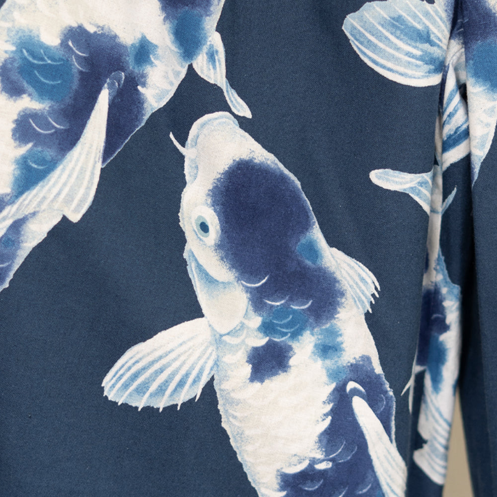 Blue Koi High-Waisted Wide Pants