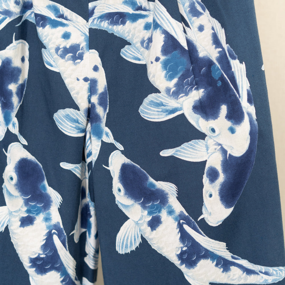 Blue Koi High-Waisted Wide Pants