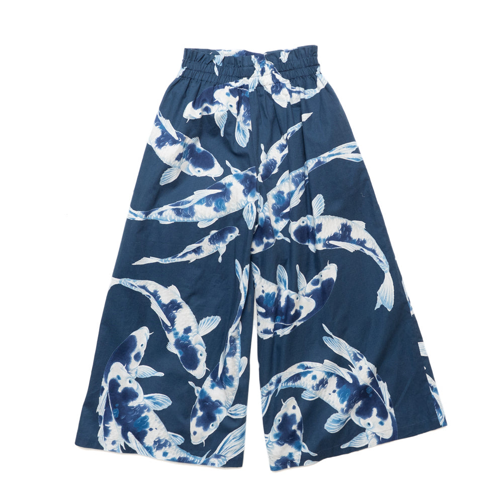Blue Koi High-Waisted Wide Pants