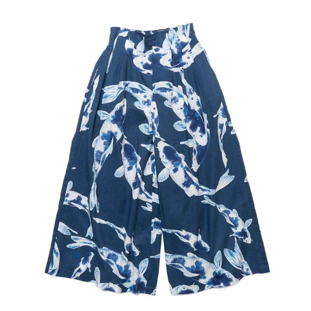 Blue Koi High-Waisted Wide Pants