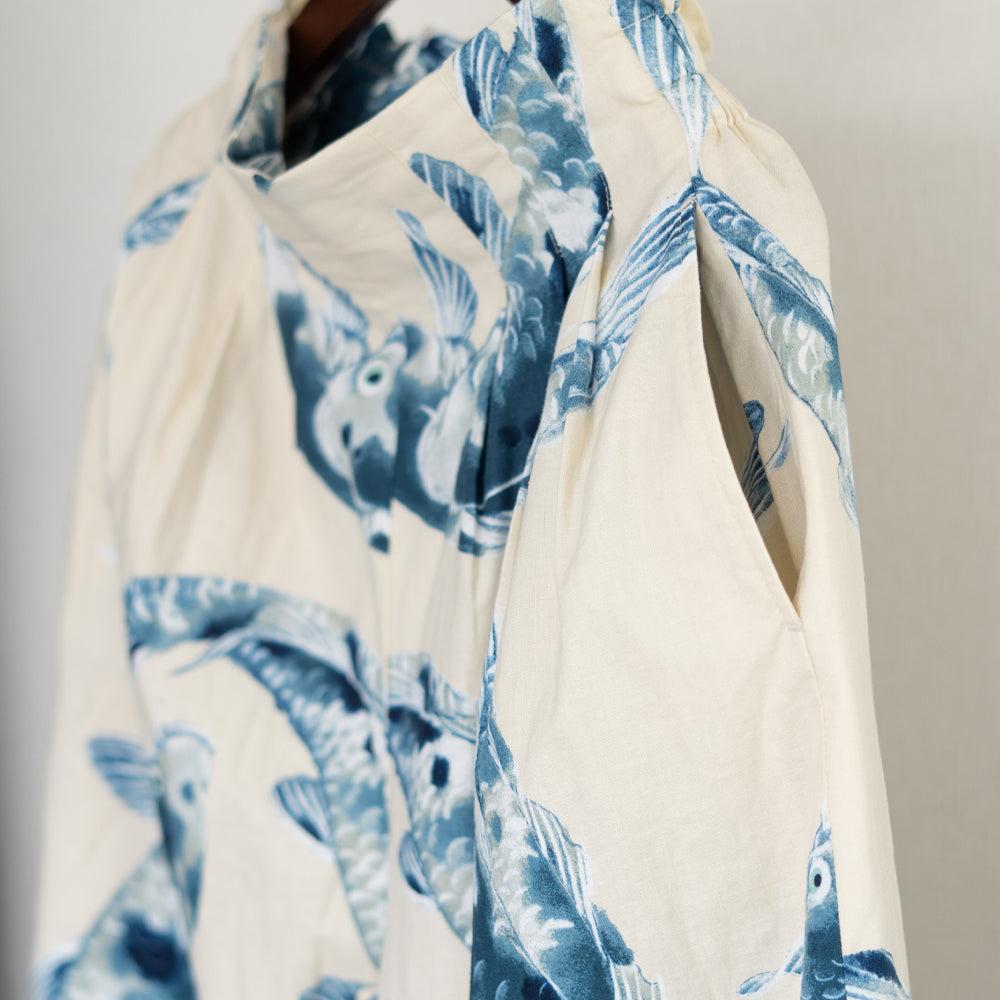 Blue Koi High-Waisted Wide Pants