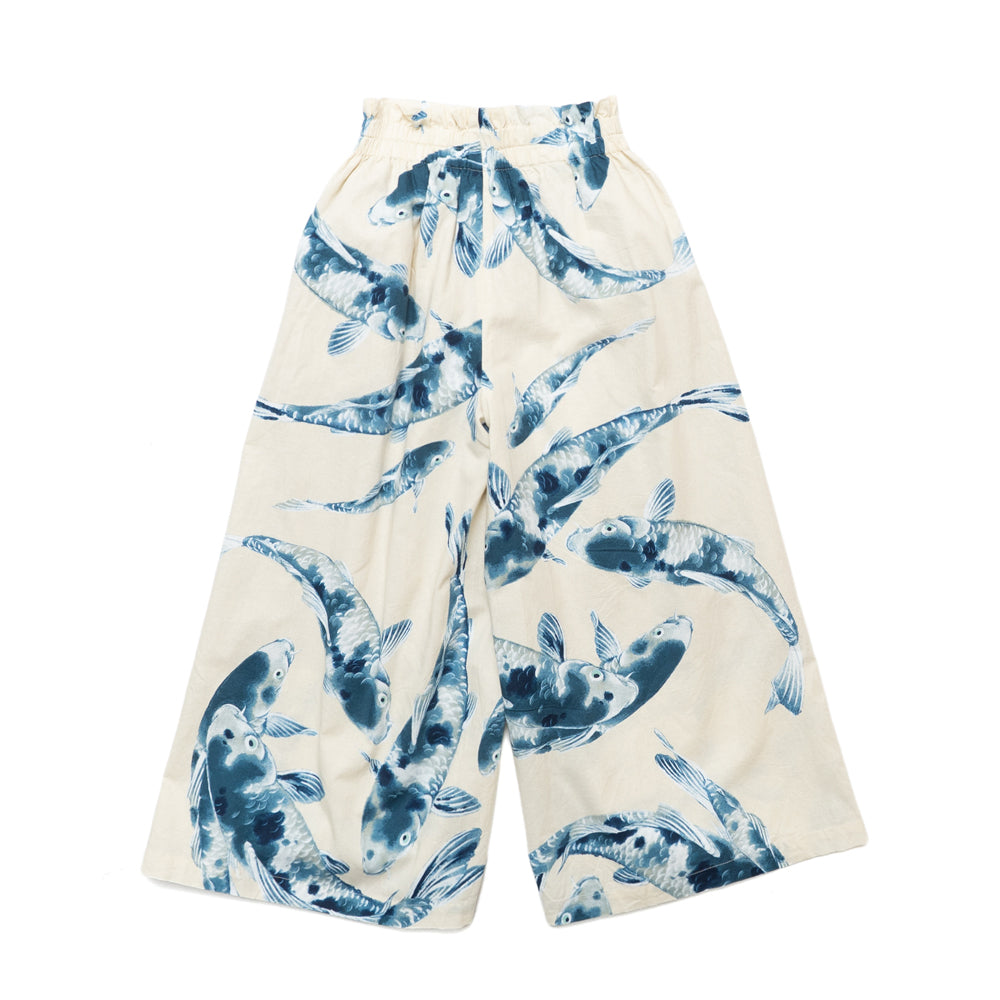 Blue Koi High-Waisted Wide Pants