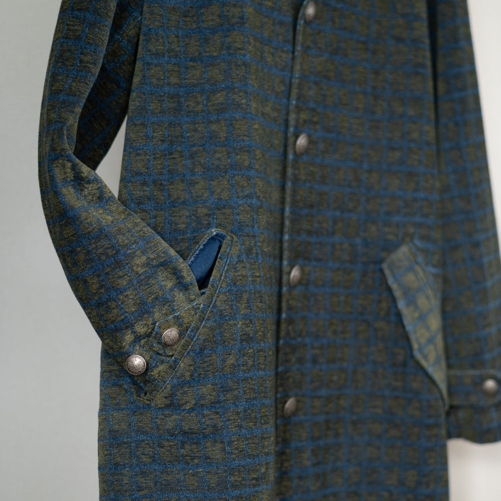 格子柄　ウールコート