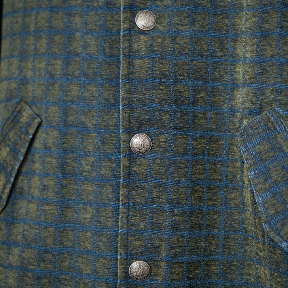 格子柄　ウールコート