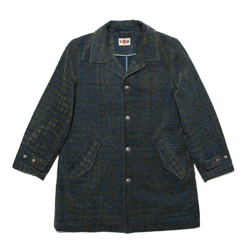 格子柄　ウールコート