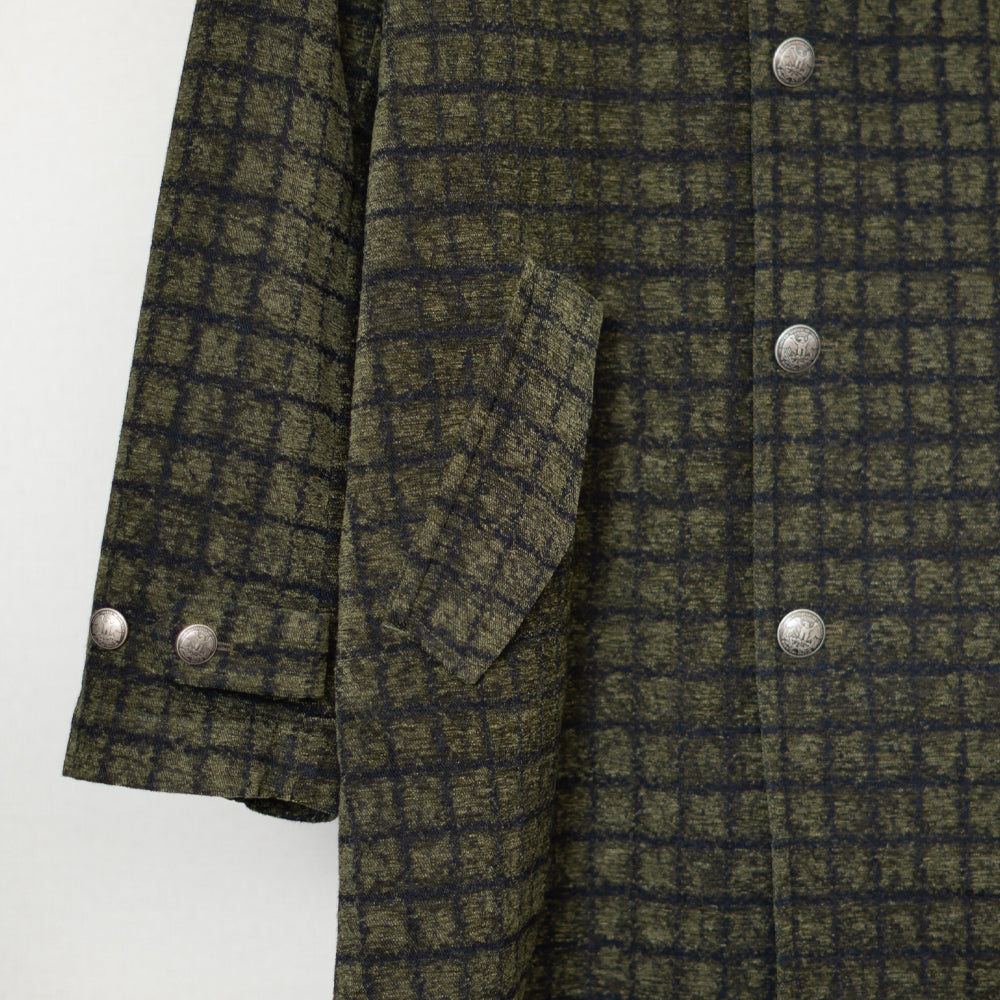 格子柄　ウールコート