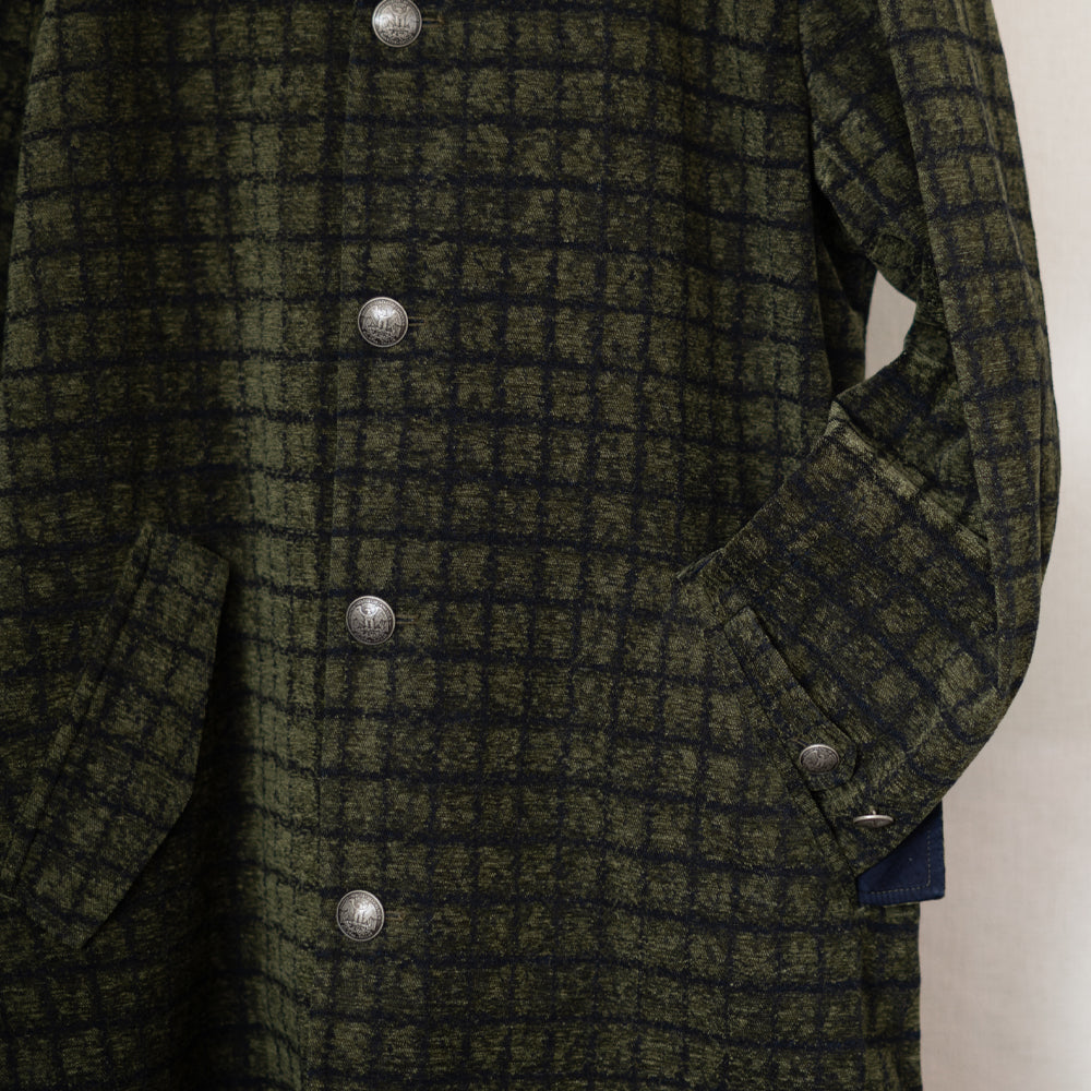 格子柄　ウールコート