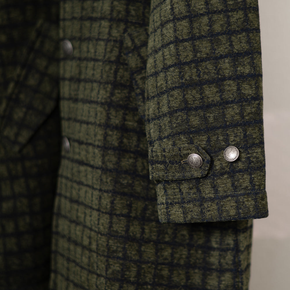 格子柄　ウールコート