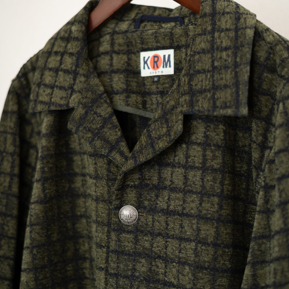 格子柄　ウールコート