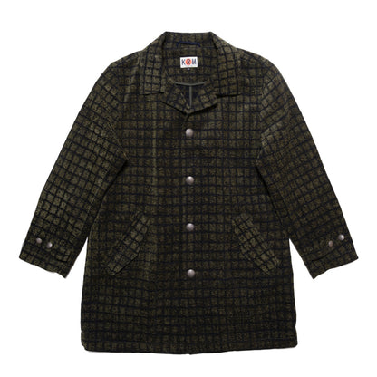 格子柄　ウールコート