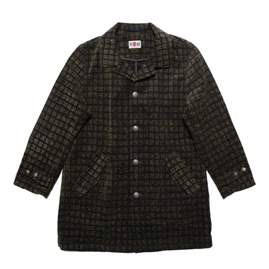 格子柄　ウールコート