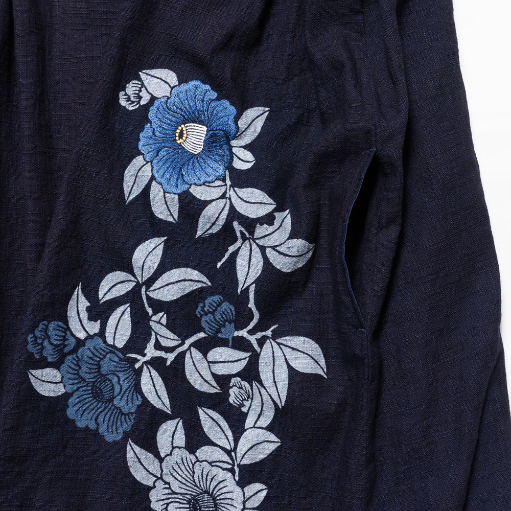 Indigo sleeveless dress -Camellia-