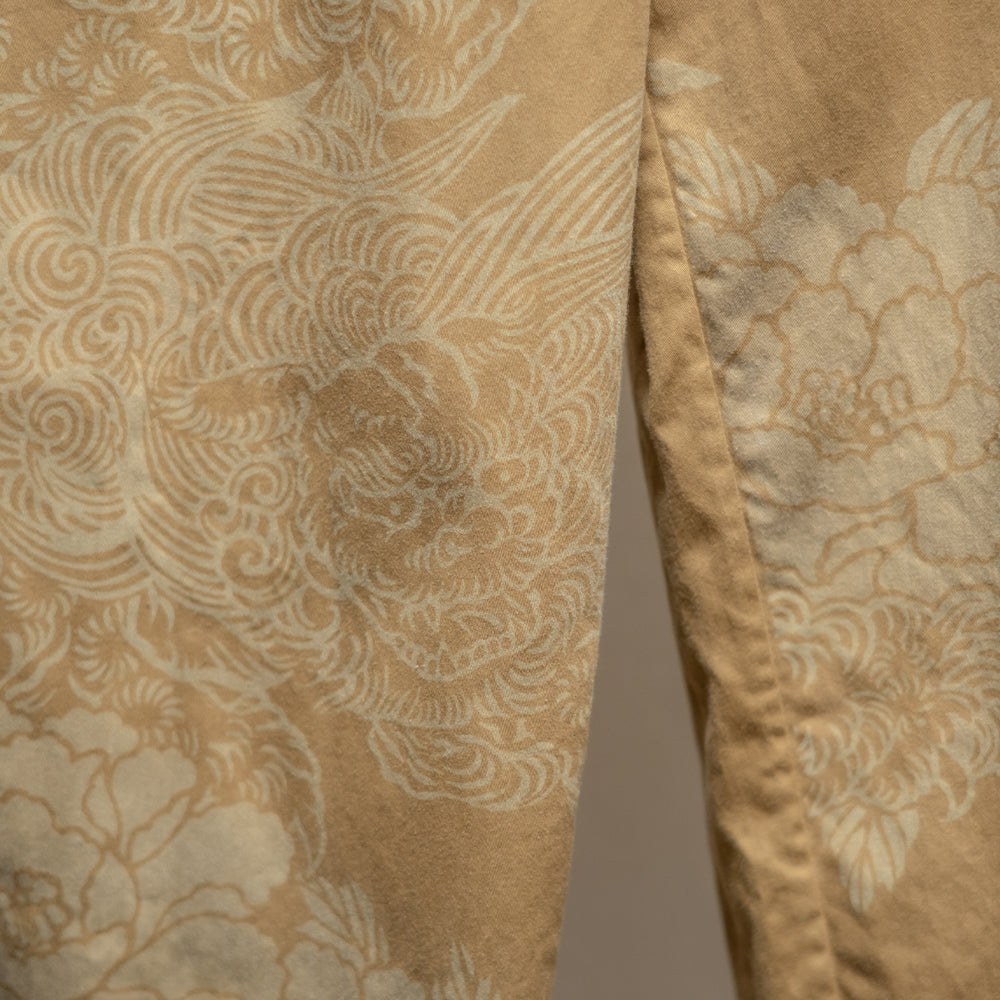 唐獅子牡丹折り畳み  ワイドパンツ