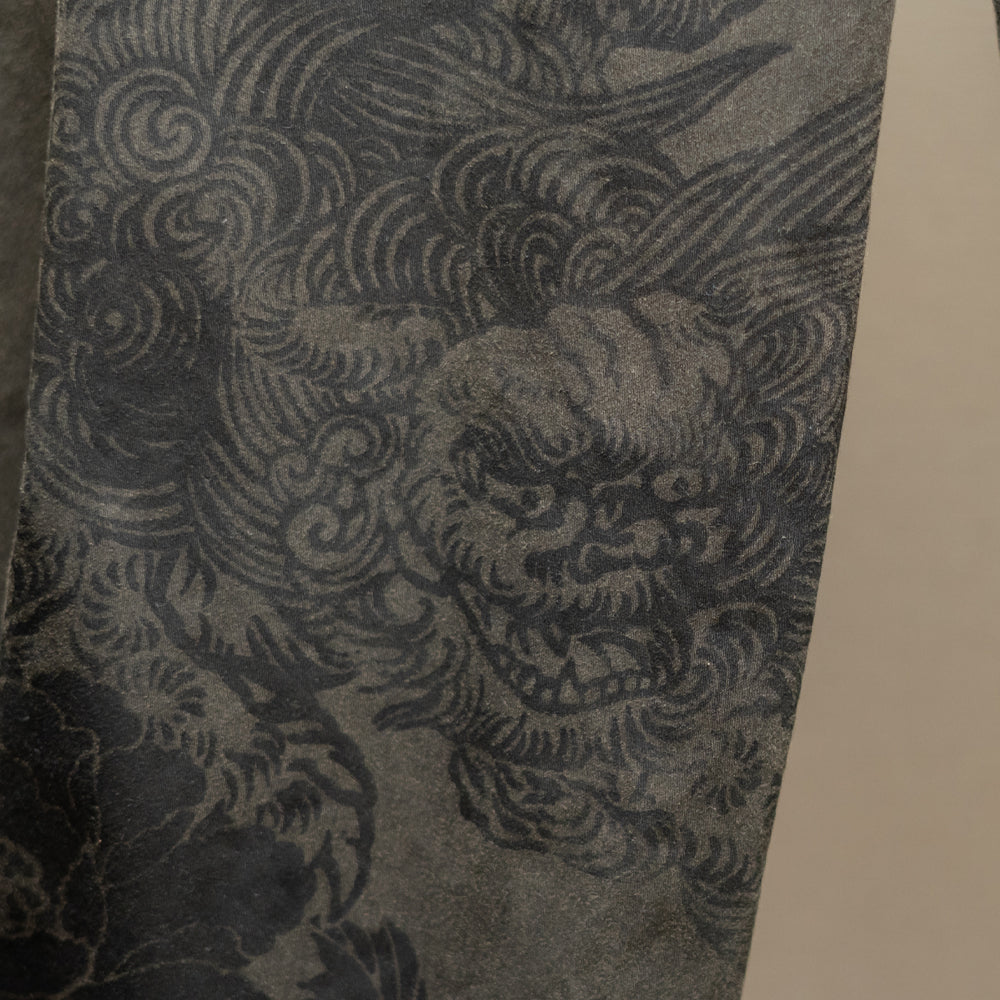 唐獅子牡丹折り畳み  ワイドパンツ