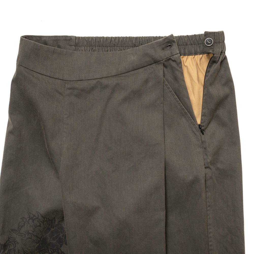 唐獅子牡丹折り畳み  ワイドパンツ