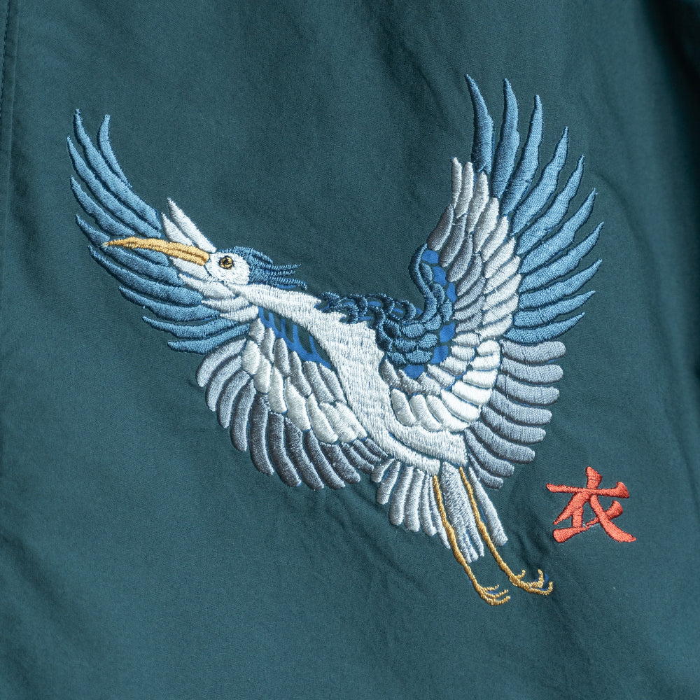 Blue heron stand collar　Long Shirt