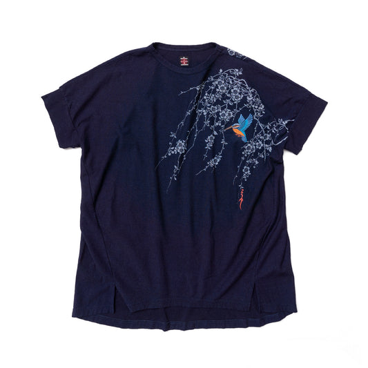 Cherry Blossoms and Kingfisher　Big T-Shirt