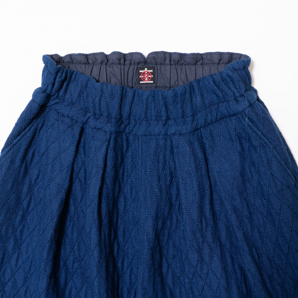 ダイヤ刺子ウエストベルトパンツ