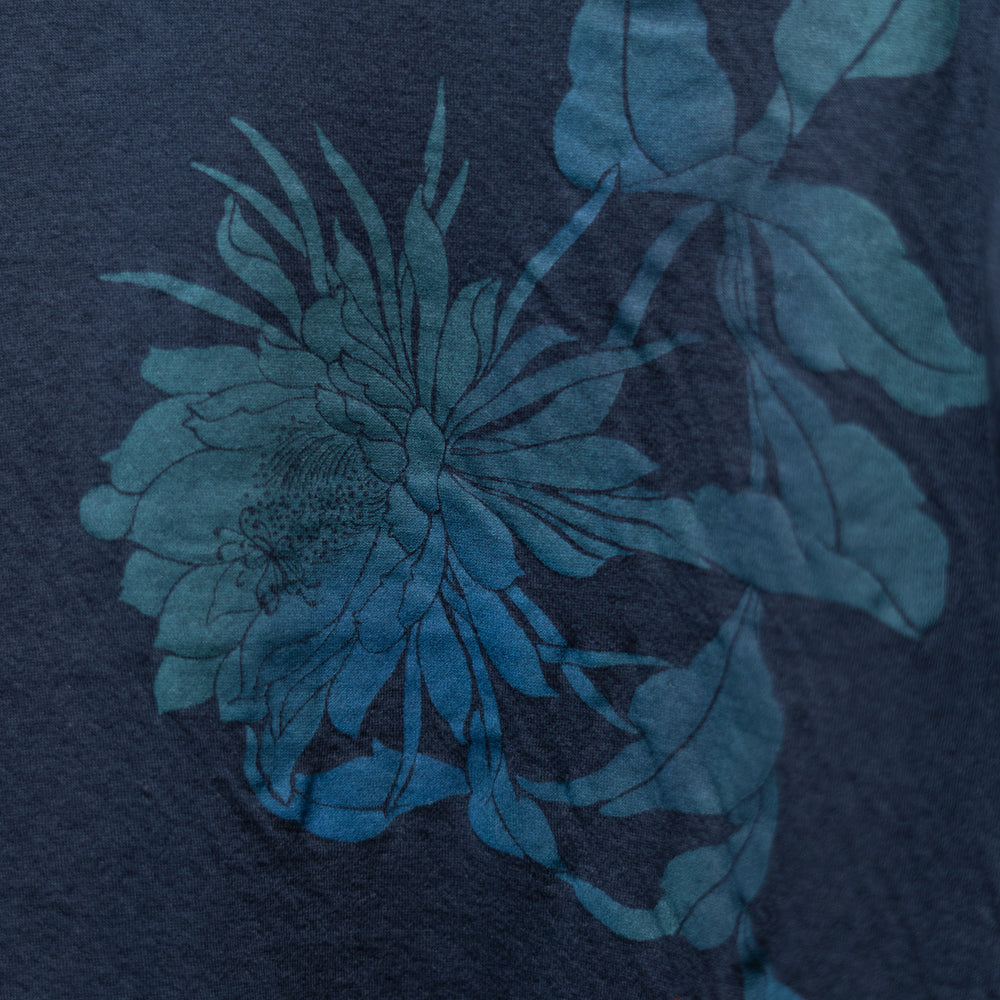 月下美人 接結着物衿ロングTシャツ