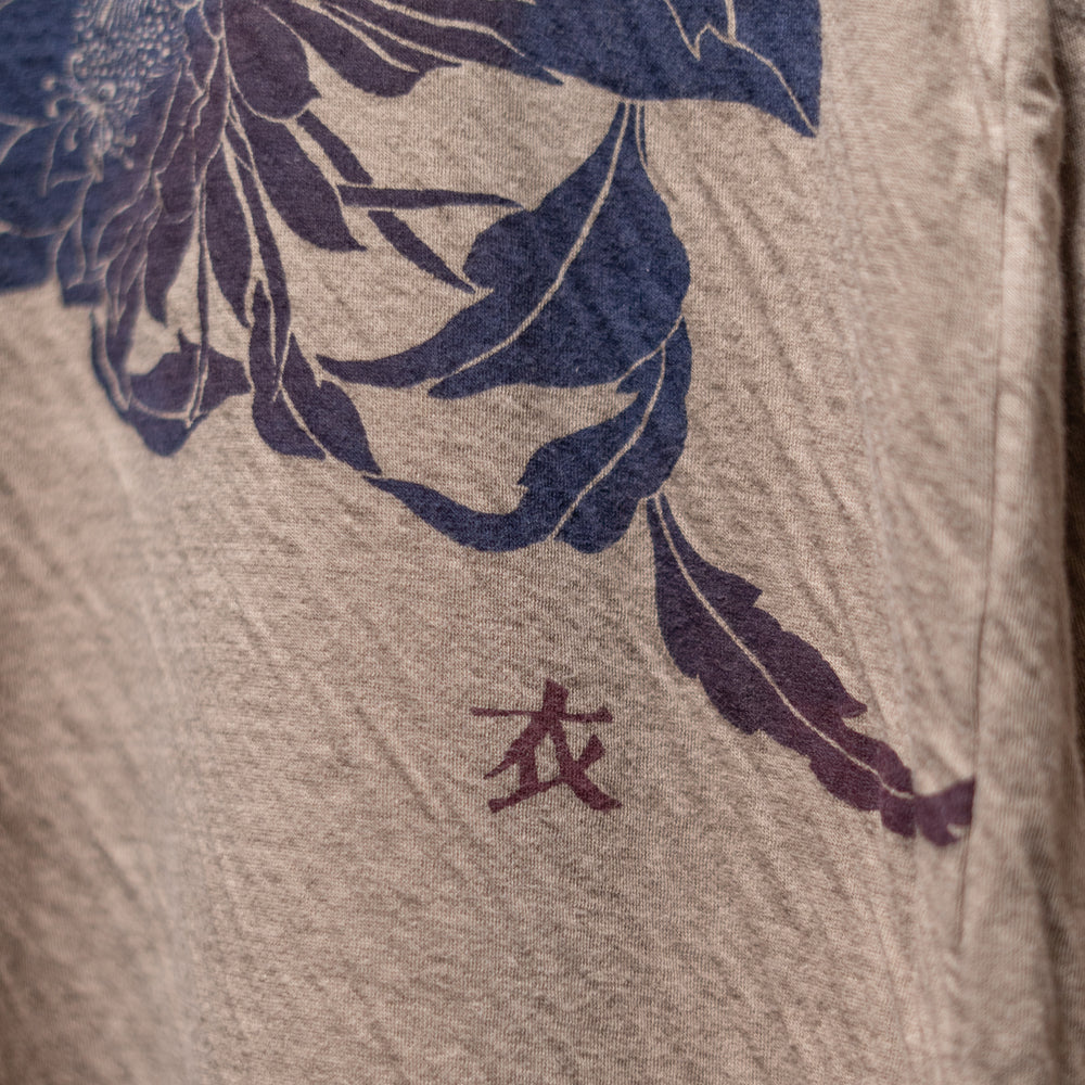 月下美人 接結着物衿ロングTシャツ
