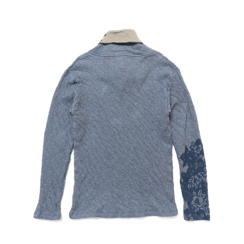 Dual-layered fabric Kimono collar T-shirt "Camellia"