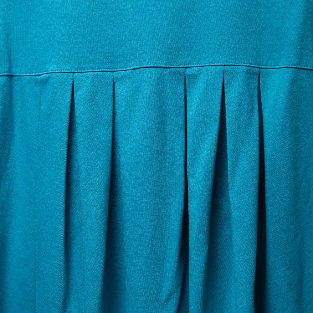 Flower Kappa Five-Sleeve Back-Pleated T-Shirt