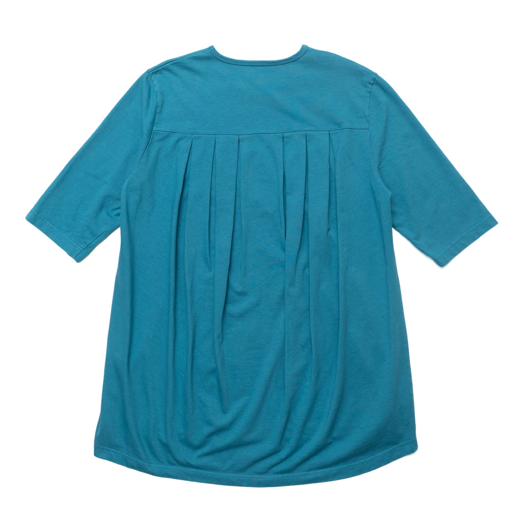 Flower Kappa Five-Sleeve Back-Pleated T-Shirt