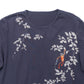 Flower Kappa Five-Sleeve Back-Pleated T-Shirt