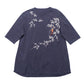 Flower Kappa Five-Sleeve Back-Pleated T-Shirt