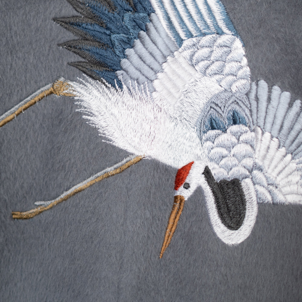 松枝に飛鶴 ジャギーコート