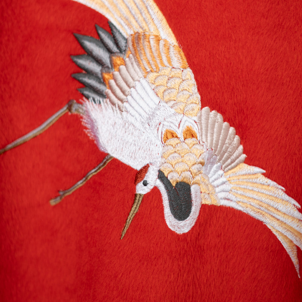 松枝に飛鶴 ジャギーコート