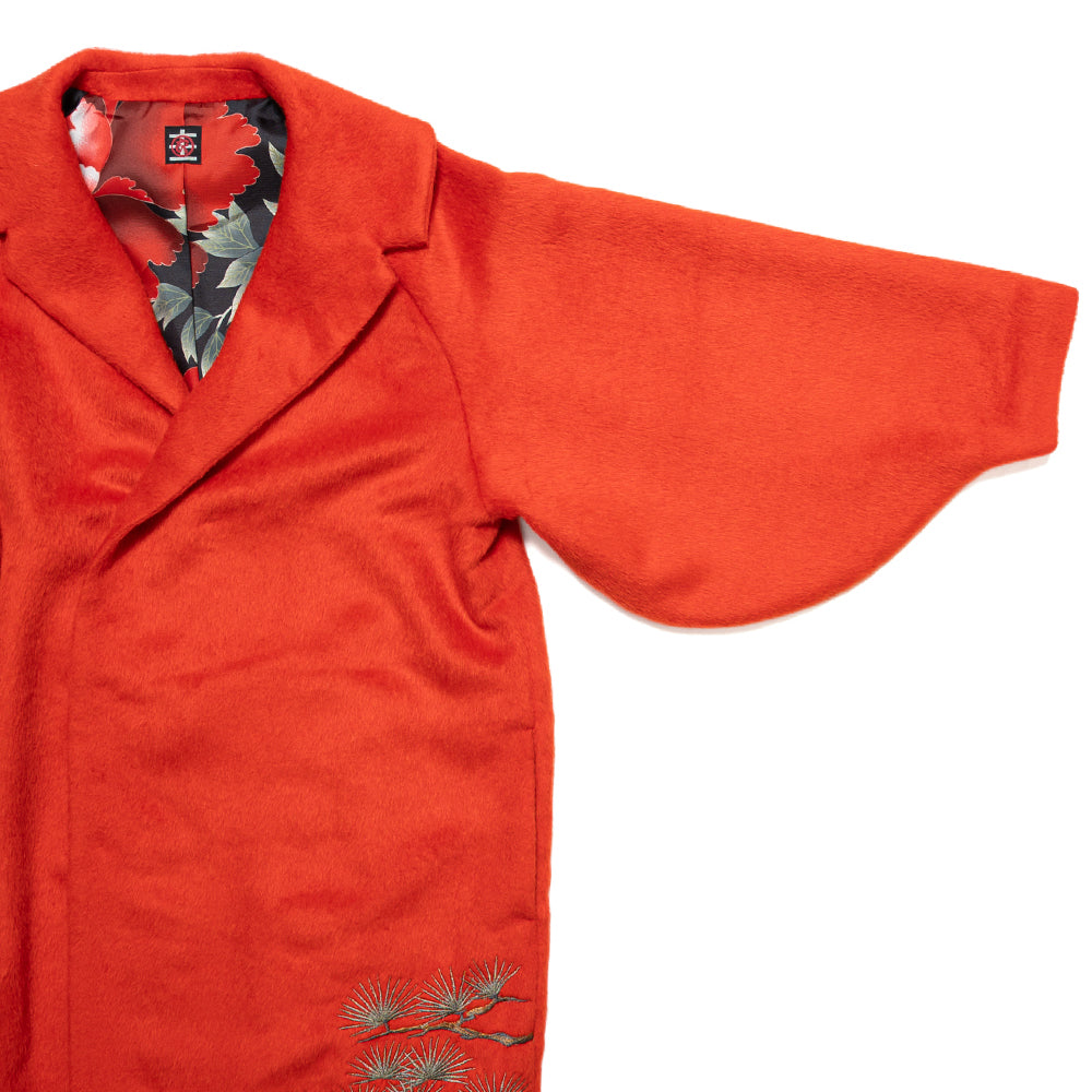 松枝に飛鶴 ジャギーコート