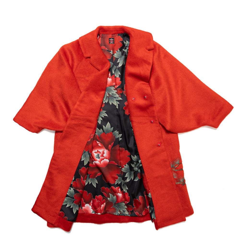 松枝に飛鶴 ジャギーコート