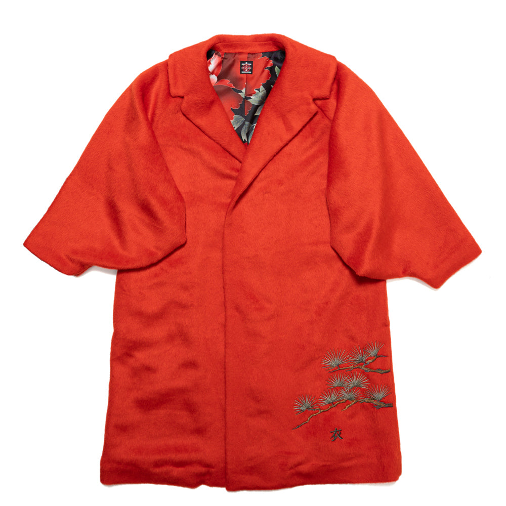 松枝に飛鶴 ジャギーコート