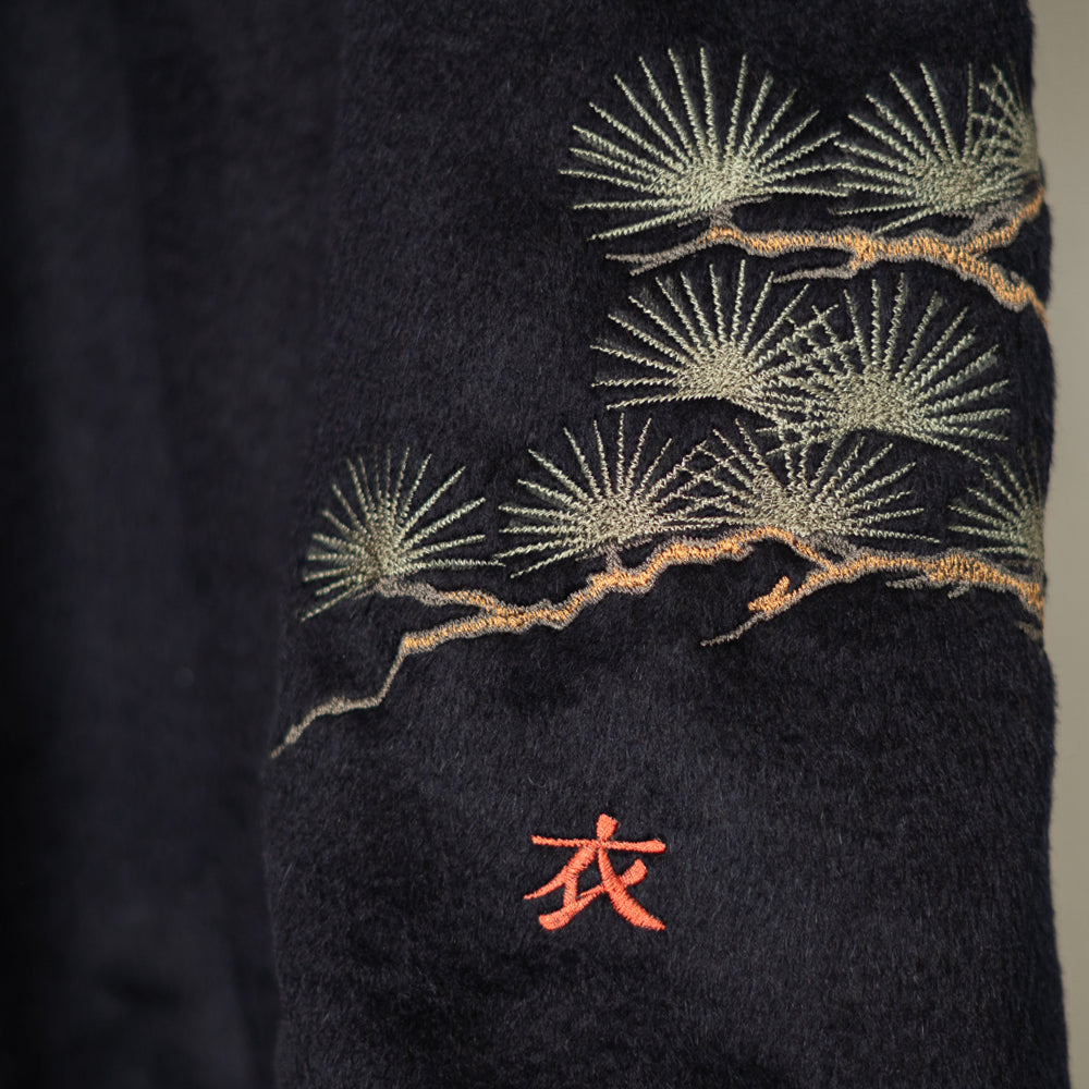 松枝に飛鶴 ジャギーコート