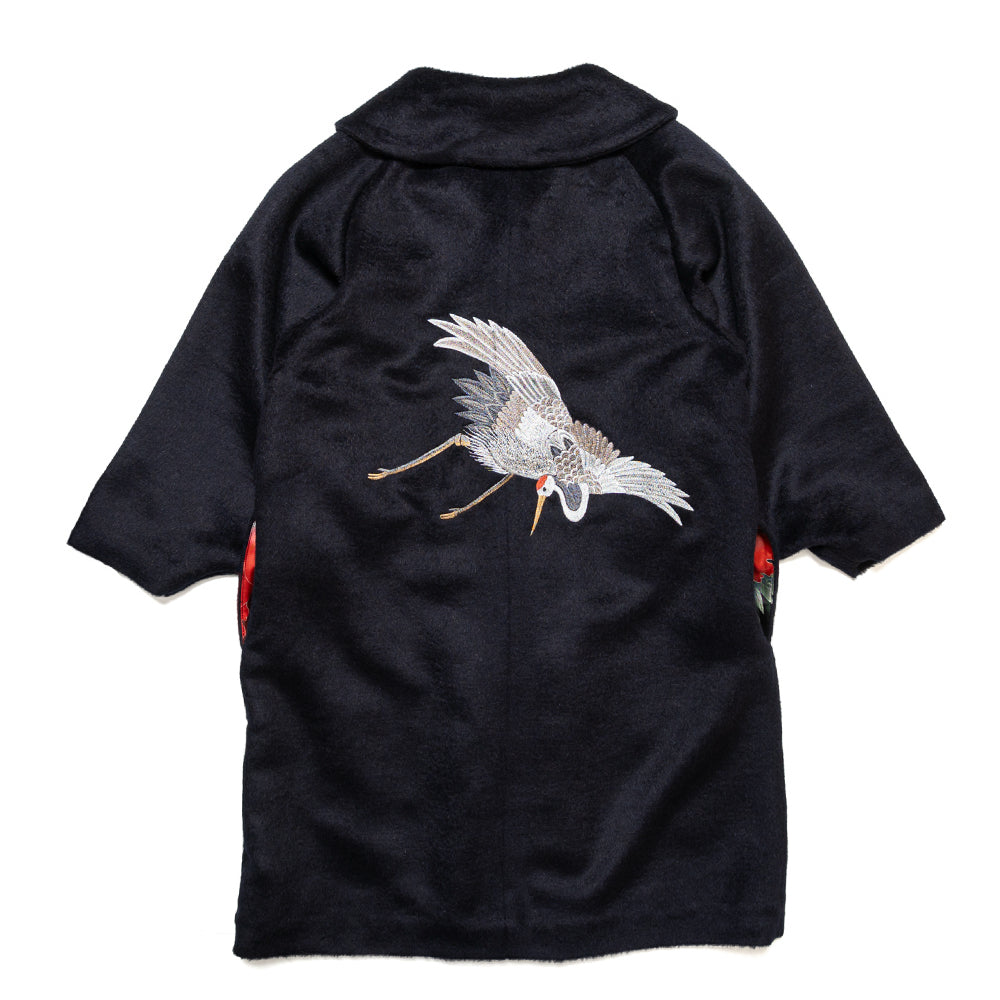 松枝に飛鶴 ジャギーコート