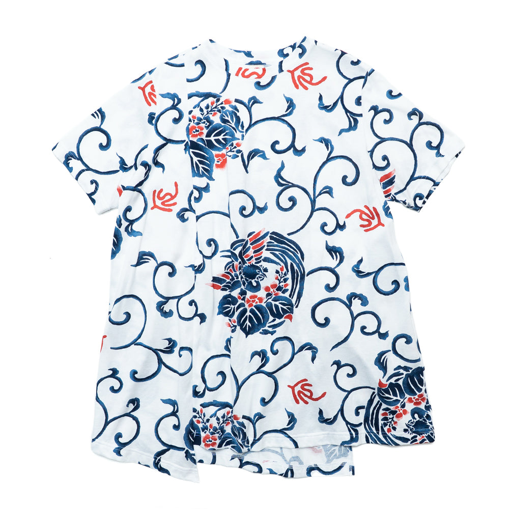 Paulownia Arabesque & Phoenix Asymmetrical Hem Tuck Tunic