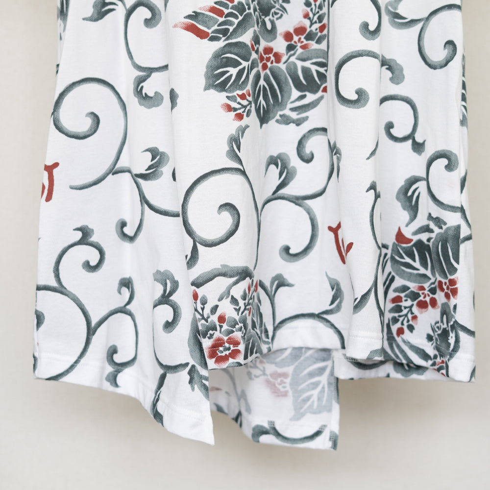Paulownia Arabesque & Phoenix Asymmetrical Hem Tuck Tunic
