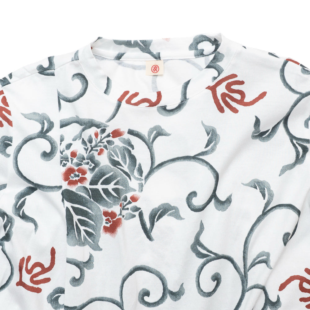Paulownia Arabesque & Phoenix Asymmetrical Hem Tuck Tunic