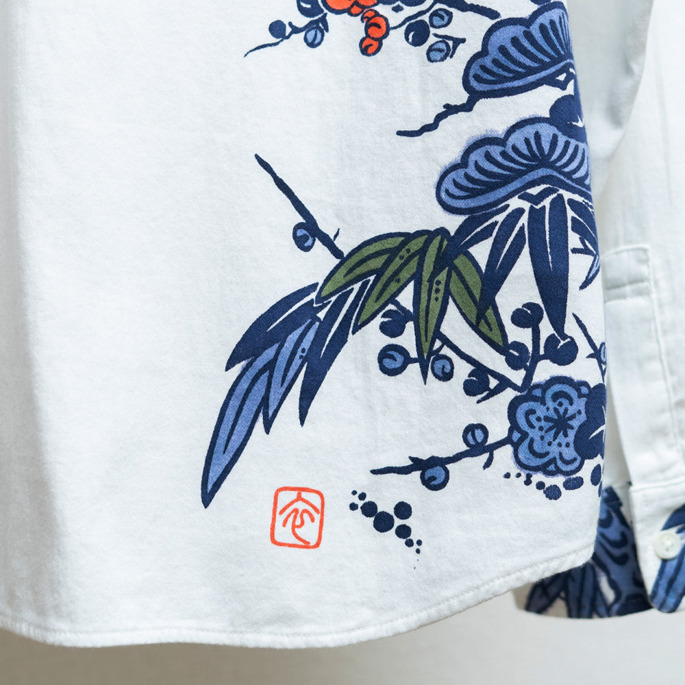Tube painting Shochikubai Hand-Painted Shirt