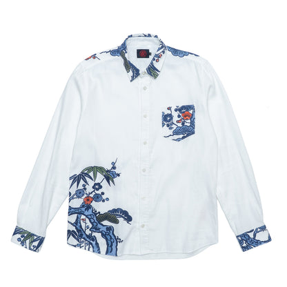 Tube painting Shochikubai Hand-Painted Shirt