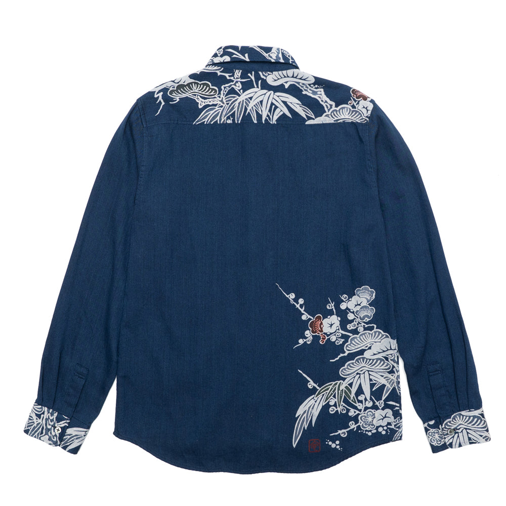Tube painting Shochikubai Hand-Painted Shirt
