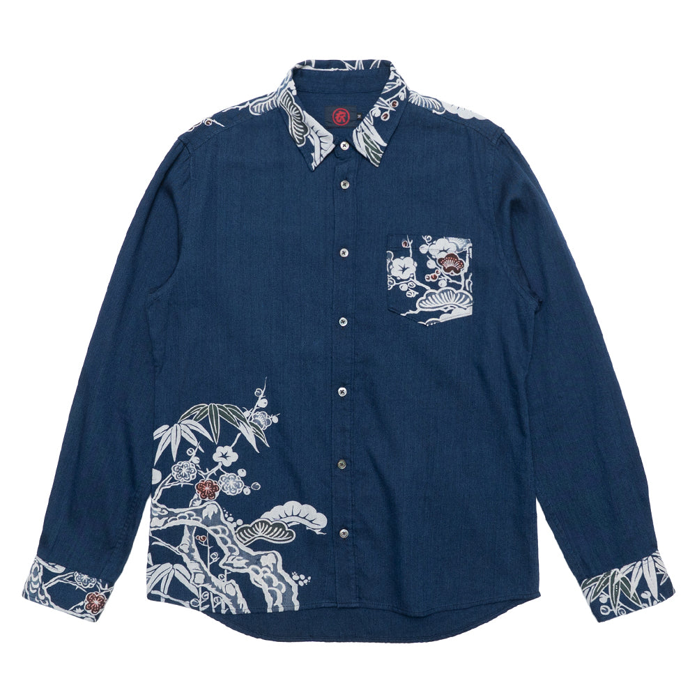 Tube painting Shochikubai Hand-Painted Shirt