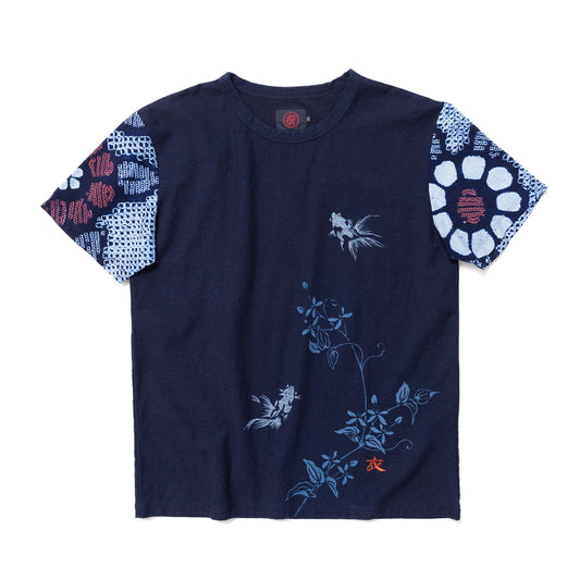 Aperture yukata changeover T-shirt hermit grass and goldfish