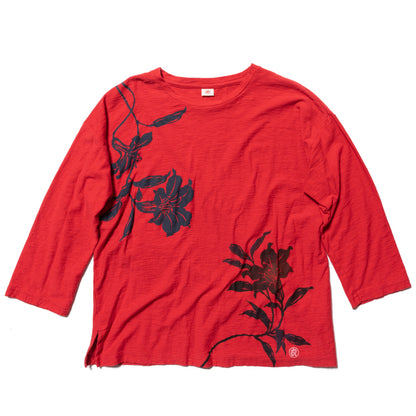 秋色百合　七分袖Tシャツ