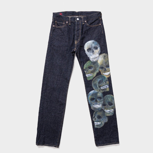 Hand Drawing Skull Jeans