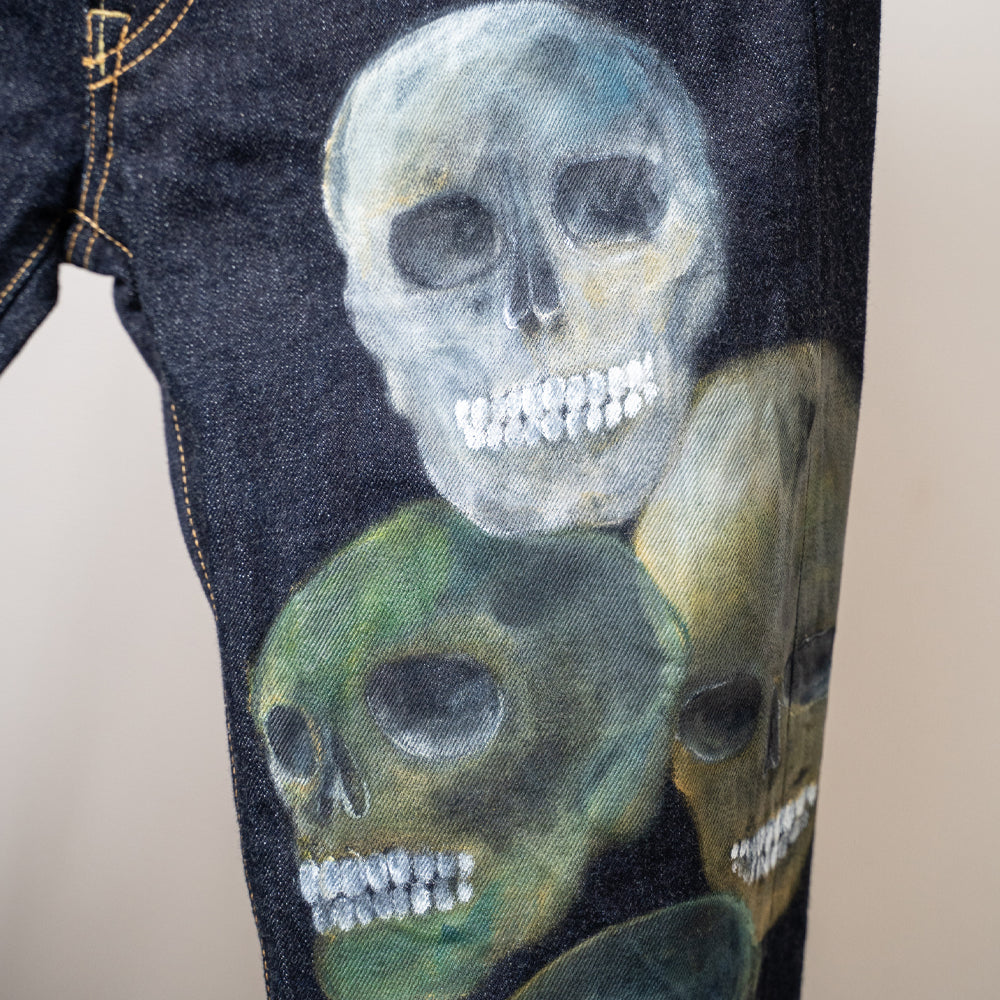 Hand Drawing Skull Jeans