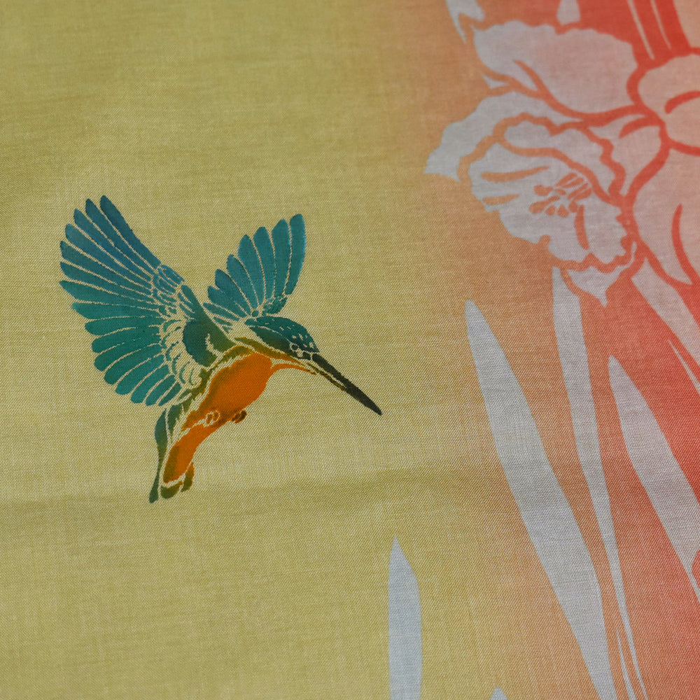 Gradated Scarf - Daffodils & Kingfishers -